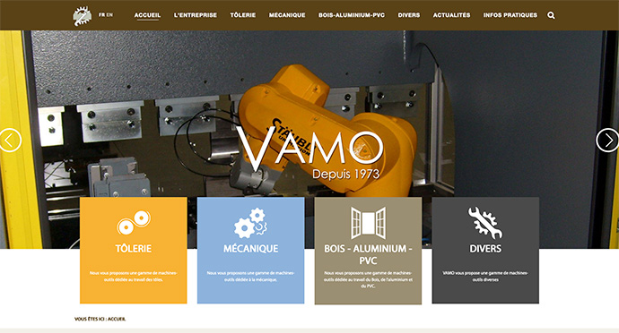 Création site web VAMO - Vente Achat de Machines Outils - Puyricard
