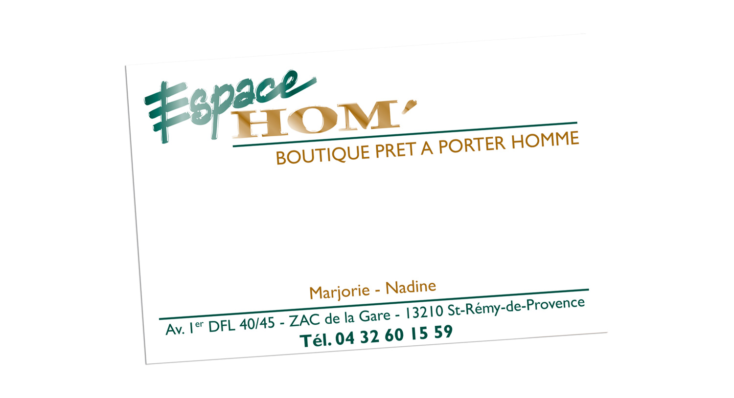Cartes de visite Espace Hom - Saint-Rémy de Provence