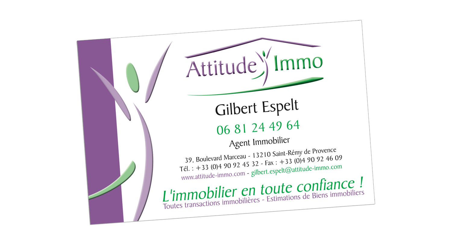Cartes de visite Attitude Immo - Saint-Rémy de Provence