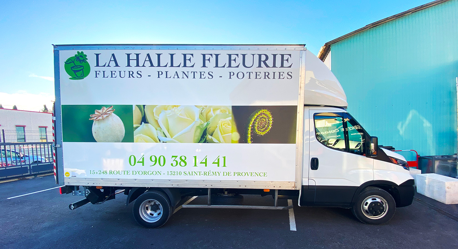 Habillage de camion pour La Halle Fleurie à Saint-Rémy de Provence