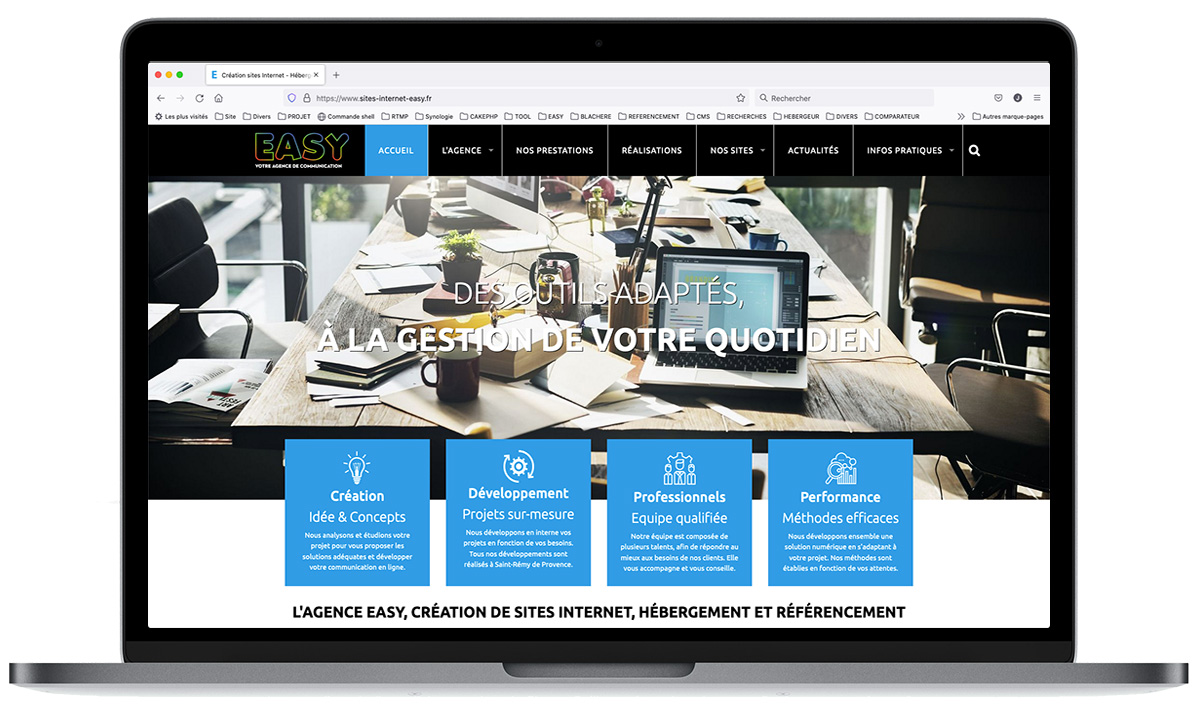 Visuel présentant le nouveau site Internet de l'Agence Easy pour son activité web